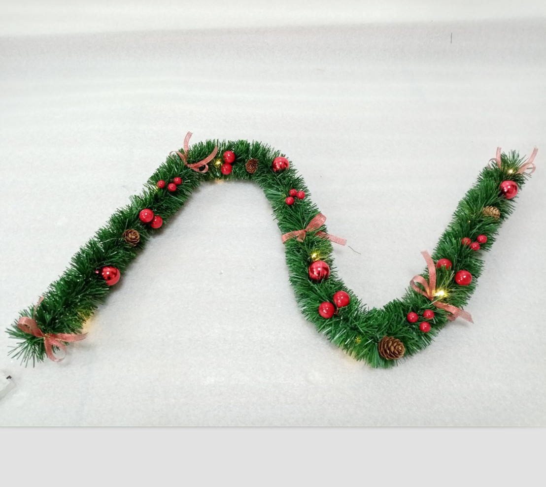 Christmas tinsel garland 120cm predecorated  Shaoxing Yuejin Craftrs